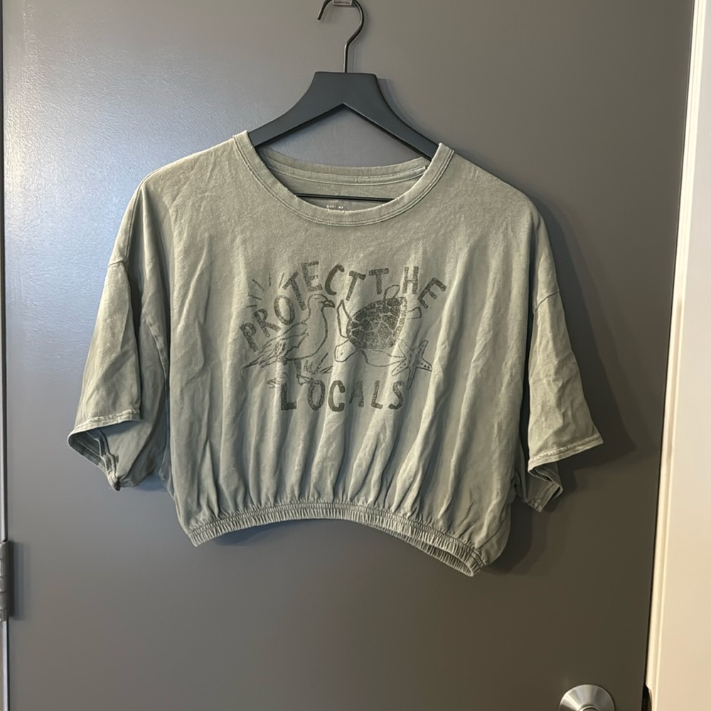 Green Cinched Crop Top